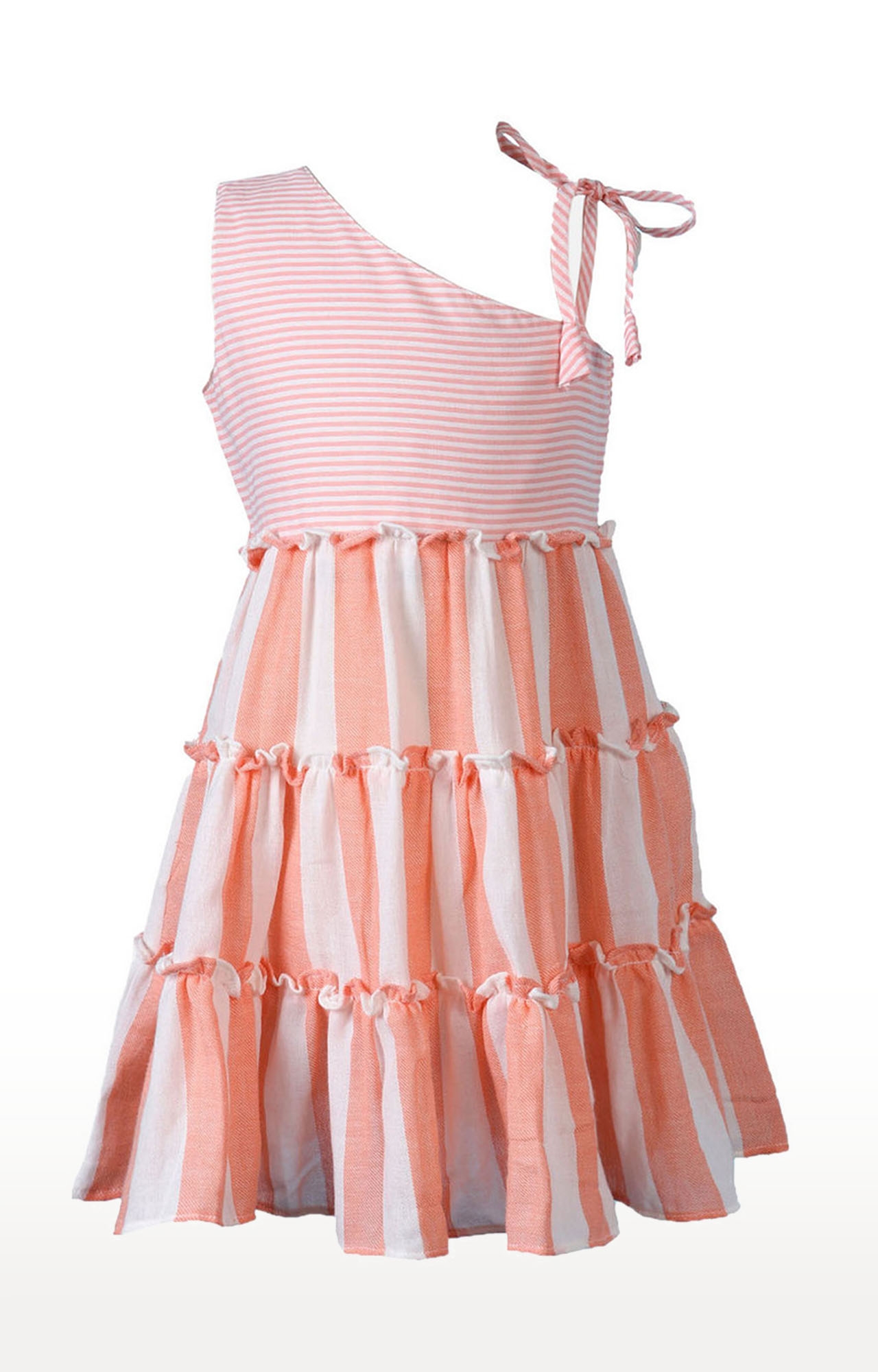 Popsicles Clothing | Popsicles Apricot Dress Regular Fit Dress For Girl (Peach)