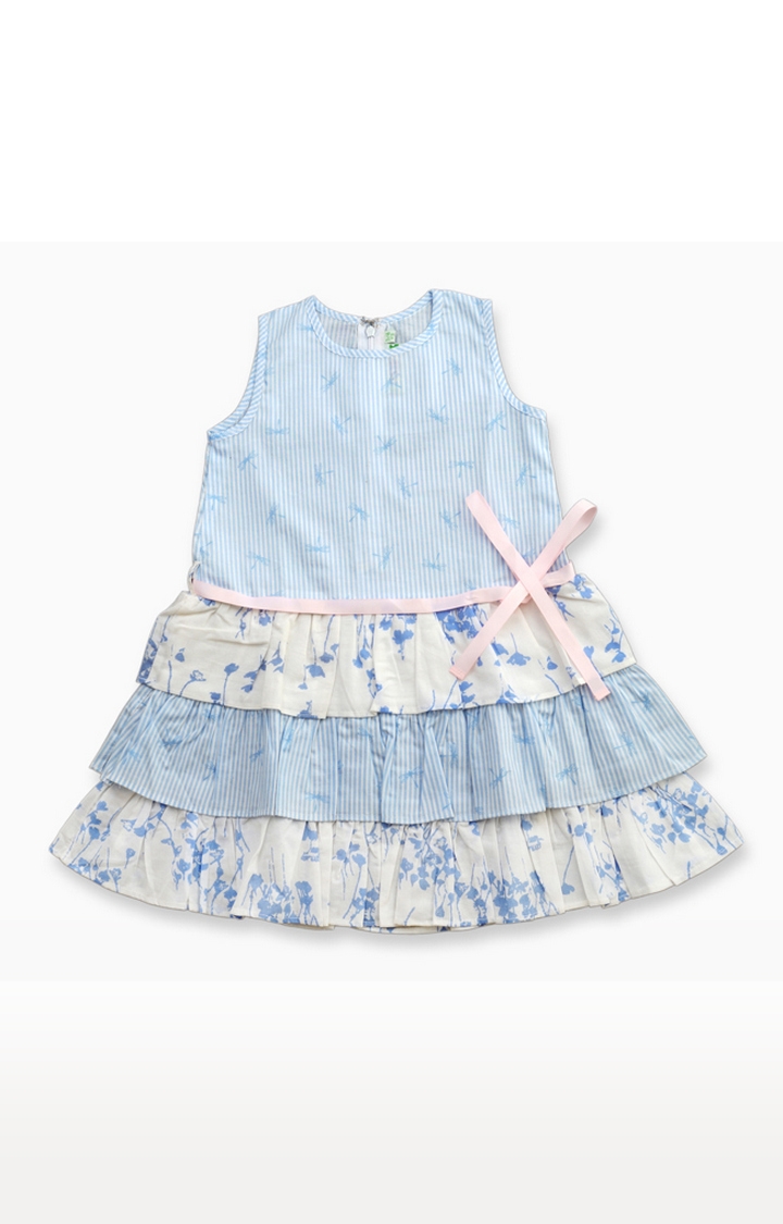 Popsicles Clothing | Popsicles Powderblue Dress Regular Fit Dress For Girl (Blue)