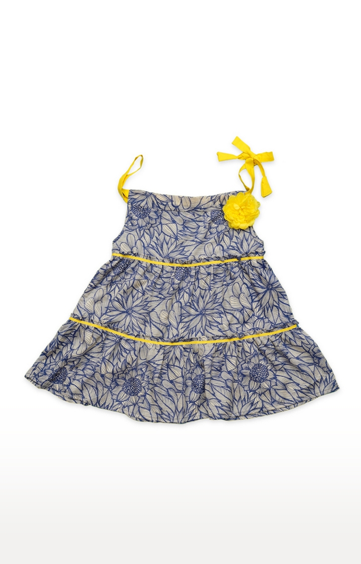 Popsicles Clothing | Popsicles Slate Dress Regular Fit Dress For Girl (Yellow and Blue)