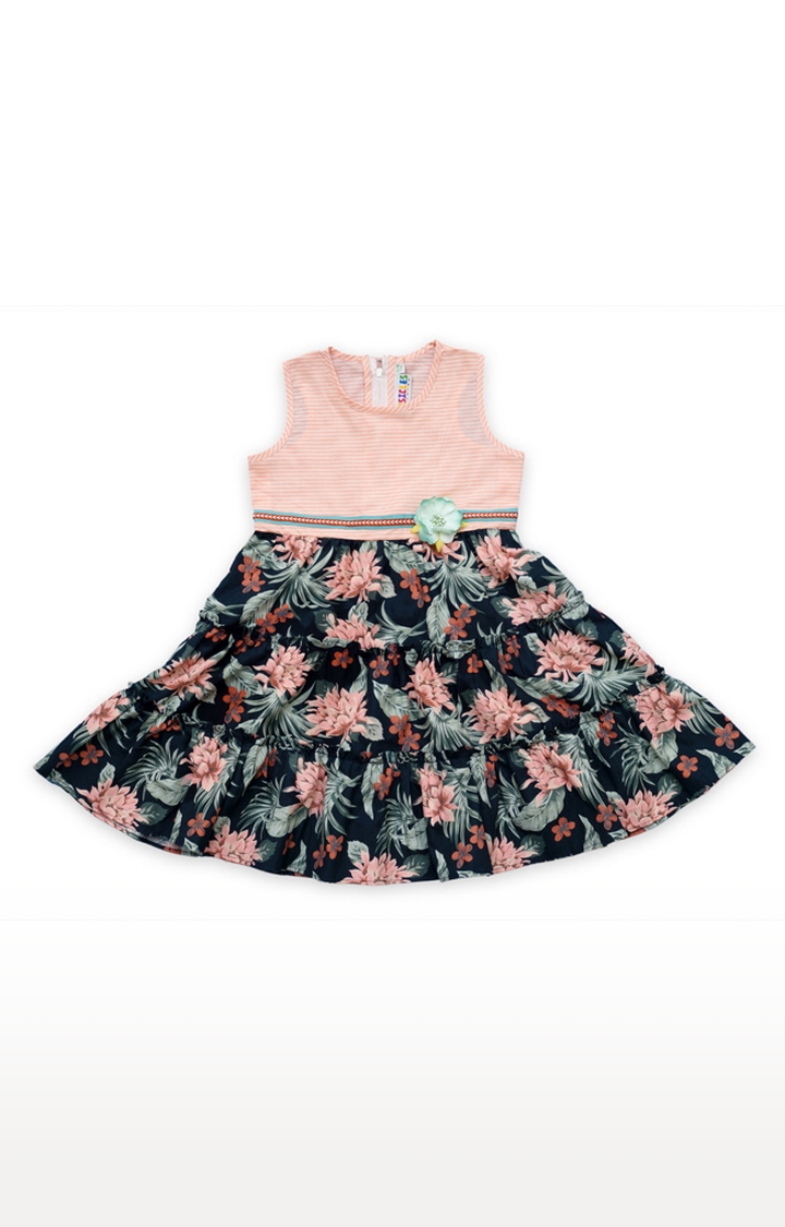 Popsicles Clothing | Popsicles Pickle Dress Regular Fit Dress For Girl (Peach)