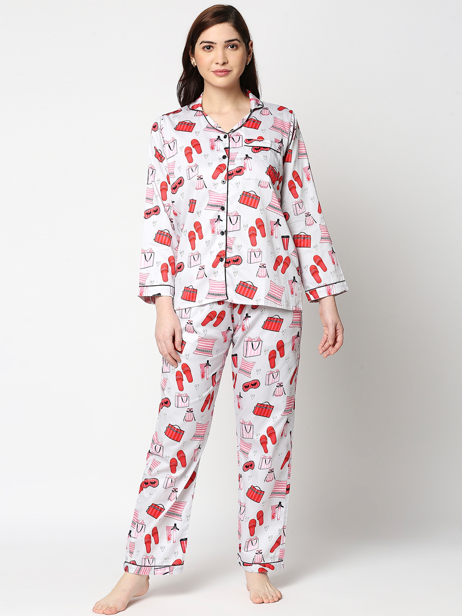 Pyjama Party | Pyjama Party Victoria Secret Women's Cotton Printed  Pyjama Set