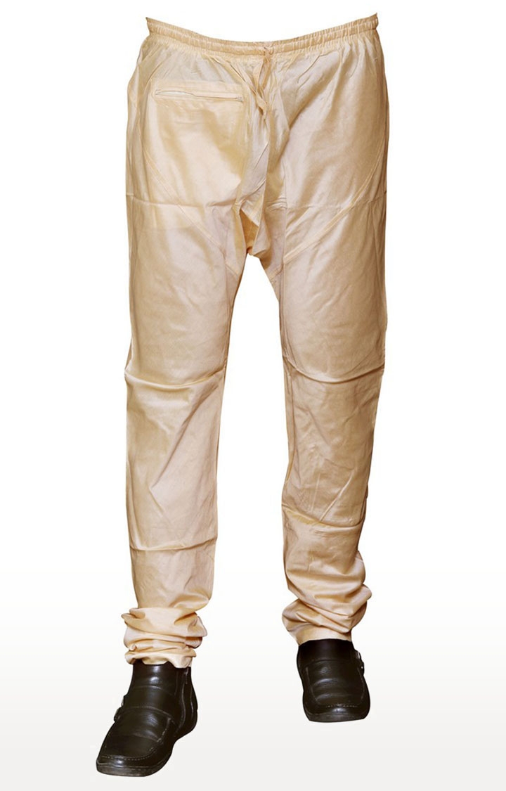Sreemant | Sreemant Stylish Gold Churidar Pyjama For Men With Elastic Waist-Band, PJSM-GLD