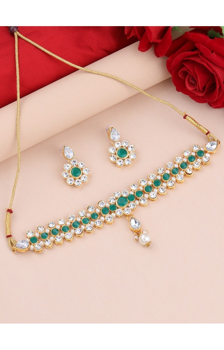 Paola Jewels | Paola Exclusive Green Color Choker Set For Girls And Women