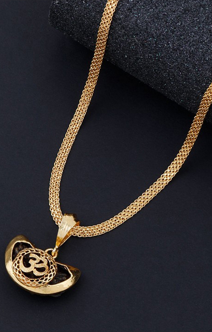 Paola Jewels | Paola Gold Plated Designer Look Necklace Shiva OM Pendant Chain Jewellery For Man And Boy 