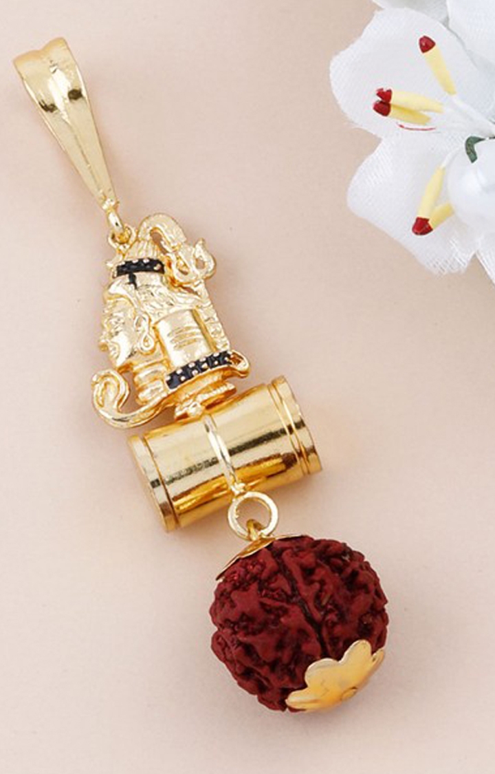 Paola Jewels | Paola Gold Plated Classic designer Pendant Locket Rudrakash Shiva Bholenath Mahadev Pendant Jewellers For Man And Boy 