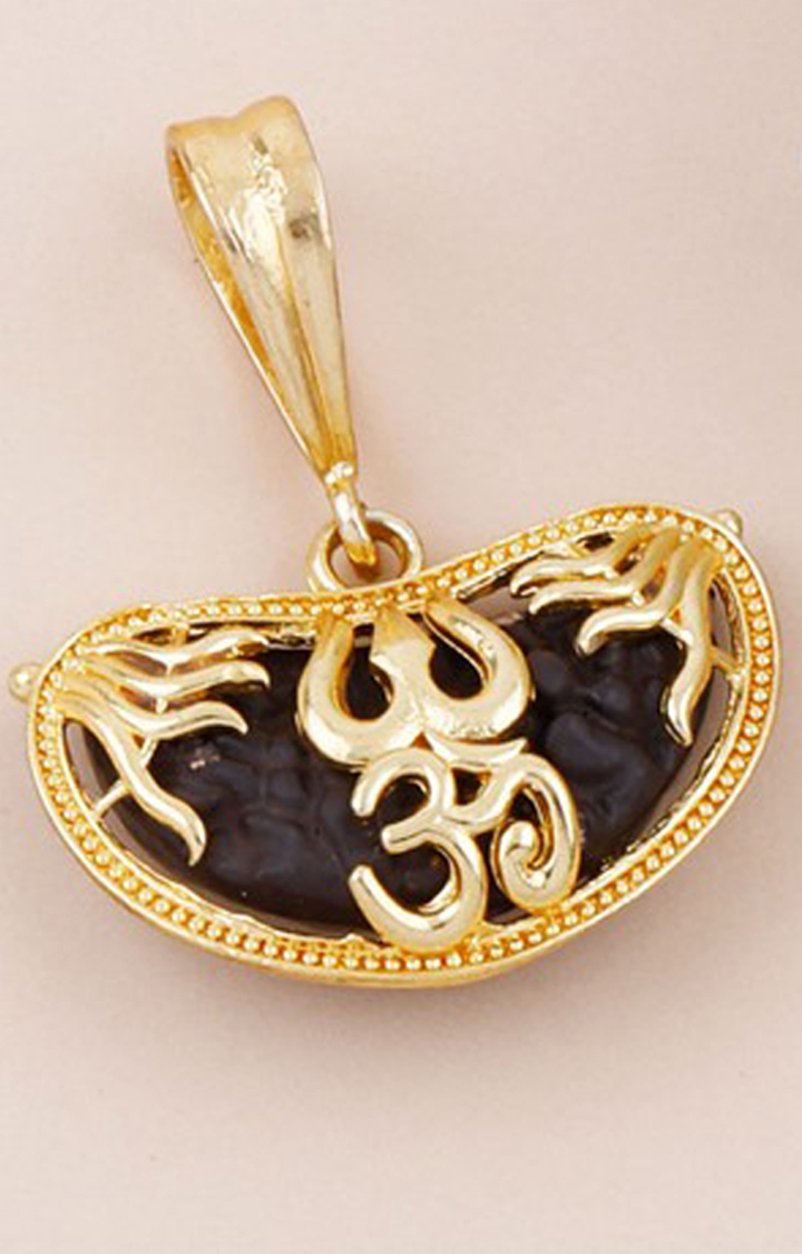 Paola Gold Plated Classic designer Pendant Locket OM Trishul Pendant Jewellers For Man And Boy 
