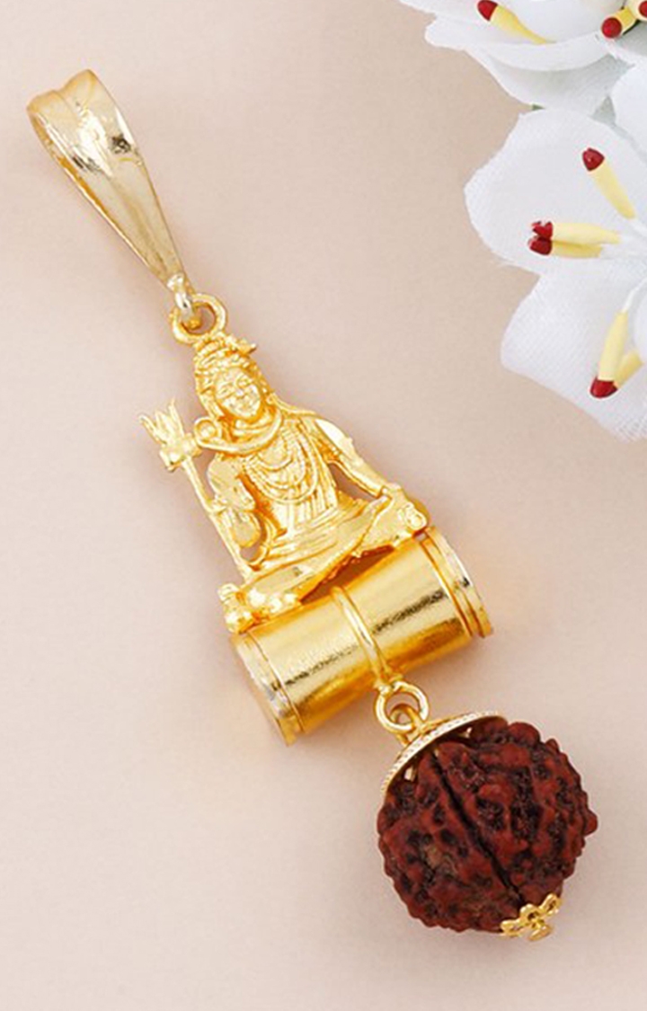Paola Jewels | Paola Gold Plated Classic designer Pendant Locket Shiv Ji Trishul Pendant Jewellers For Man And Boy  0