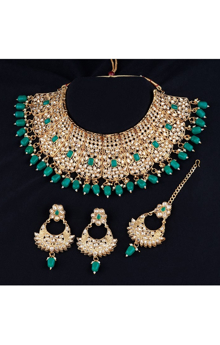 Paola Jewels | Paola Stylish Gold Plated Designer Kundan Traditional Wedding Choker Set Jewellery For Women And Girls 