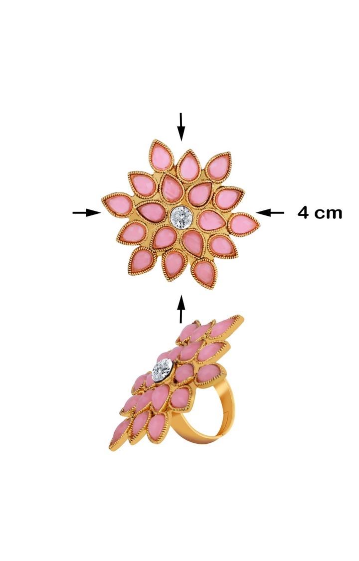Paola Fancy Adjustable Floral Designe Finger Ring For Women And Girl 