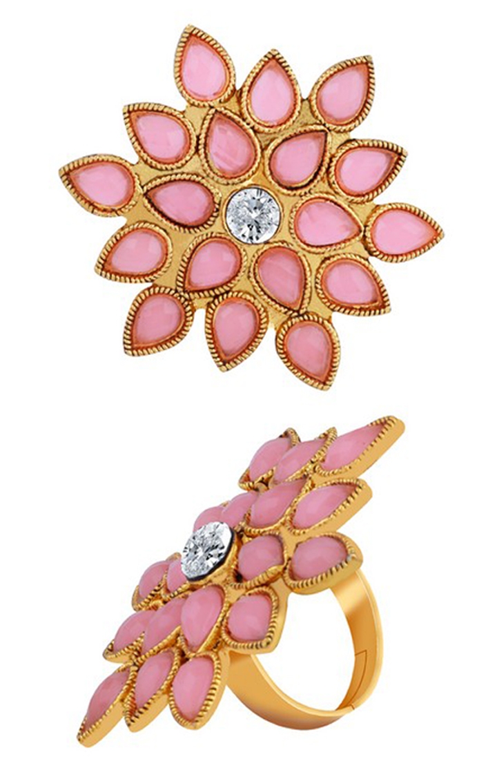 Paola Fancy Adjustable Floral Designe Finger Ring For Women And Girl 