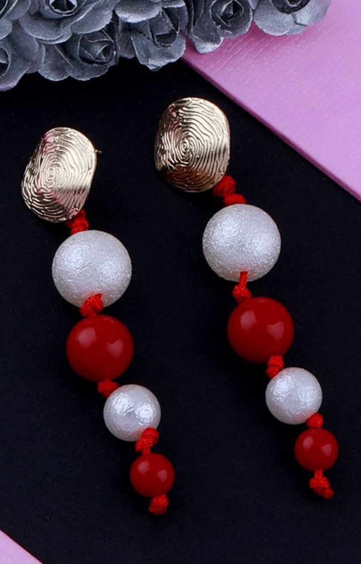 Paola Jewels | Paola Unique White and Red Colour Designer Party Wear Earring For Girls and Women Jewellery
