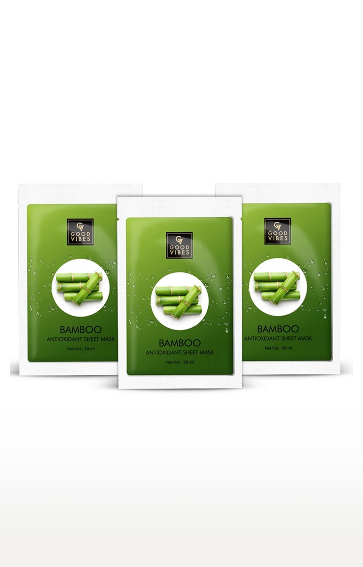 Good Vibes | Good Vibes Antioxidant Sheet Mask - Bamboo (20 ml) - (Pack of 3)