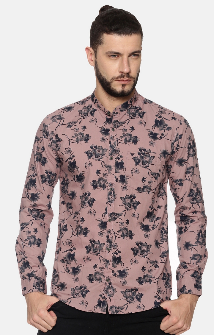 Showoff | Showoff Mens Cotton Casual Purple Floral Shirt