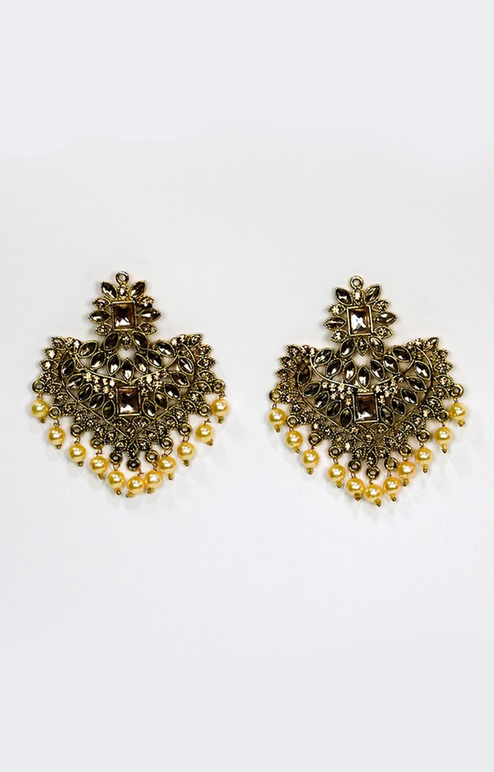 EMM's Golden Faux Beads Traditional Earrings