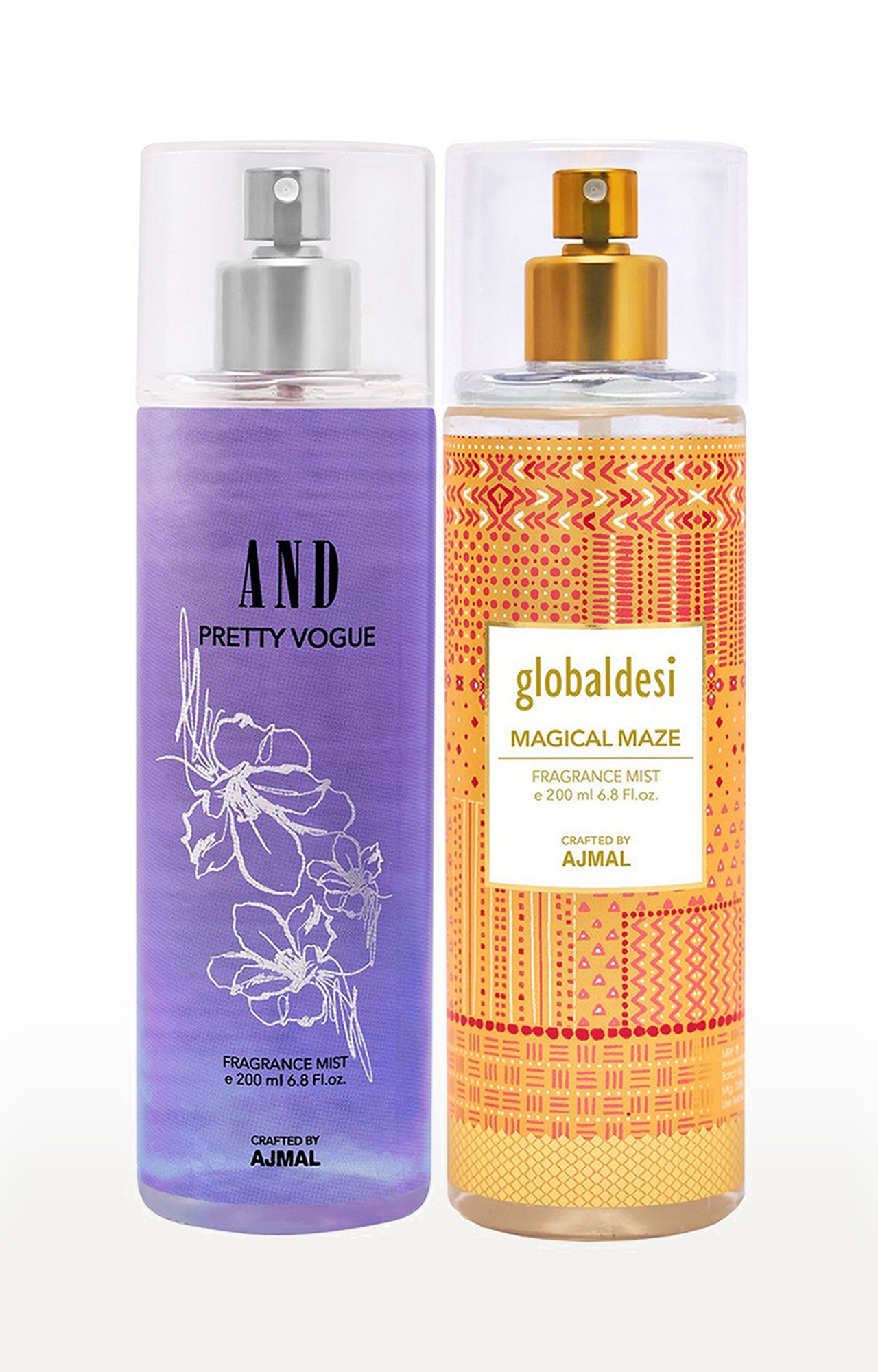 AND Pretty Vogue Body Mist 200ML & Global Desi Magical Maze Body Mist 200ML Long Lasting Scent Spray Gift For Women Perfume FREE