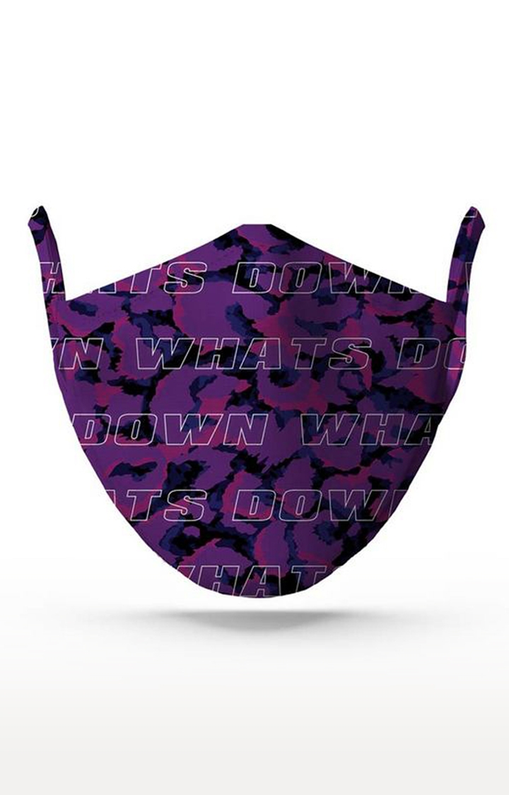 Whats Down | Purple Camo Cotton Reusable Face Mask