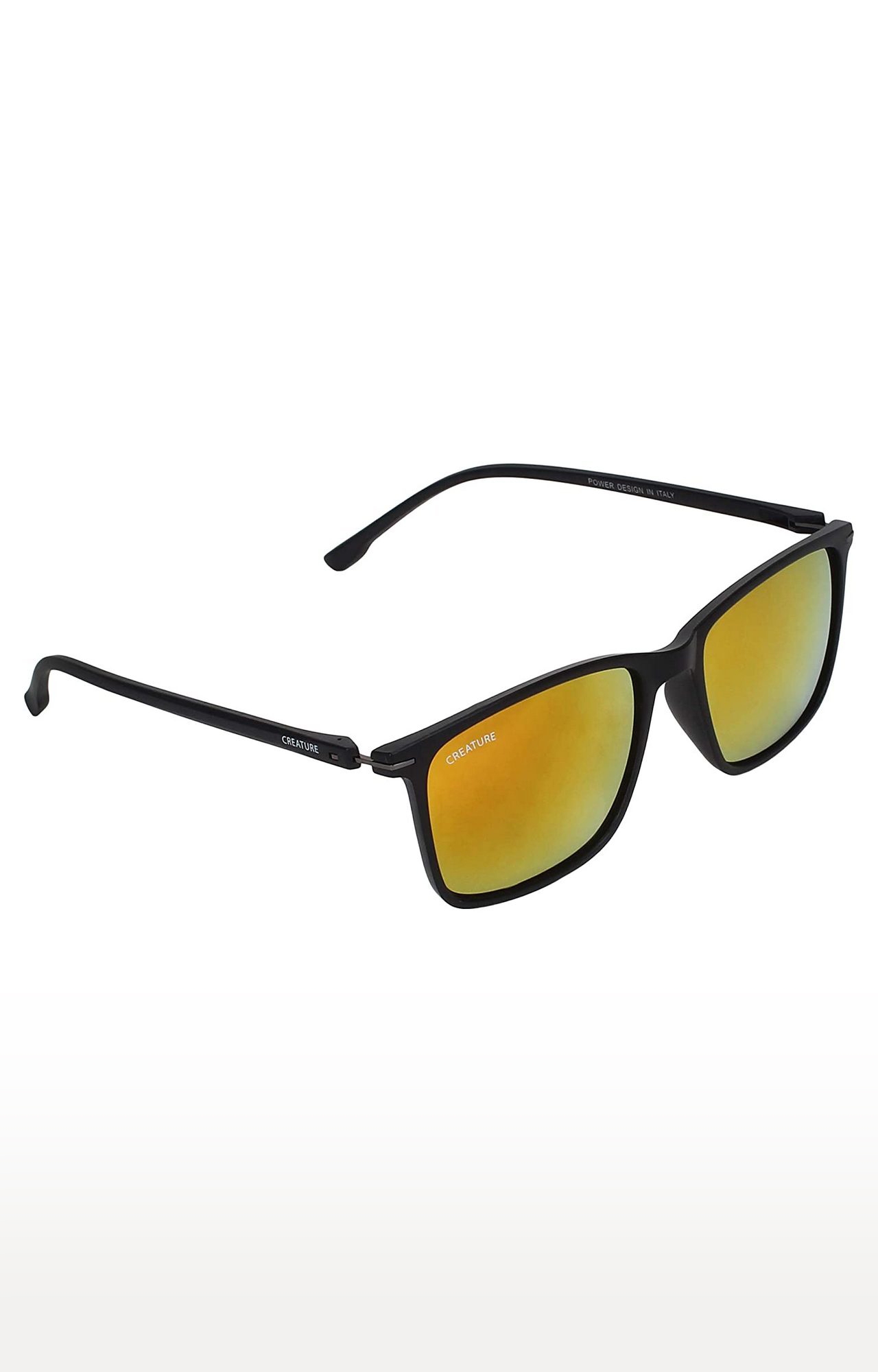 CREATURE | CREATURE Matt Finish Club Master UV Protected Sunglasses (Lens-Yellow|Frame-Black)