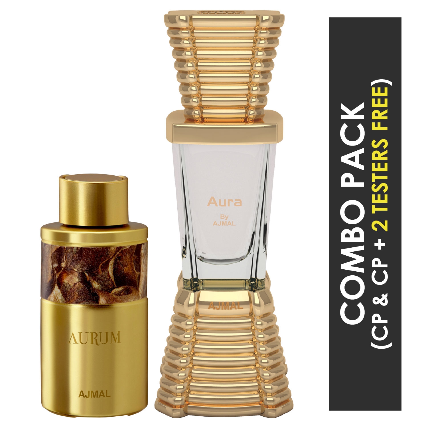 Ajmal | Ajmal Aurum Concentrated Perfume Oil Fruity Floral Alcohol-free Attar 10ml for Women and Aura Concentrated Perfume Oil Floral Fruity Alcohol-free Attar 10ml for Unisex 2 Parfum Testers FREE