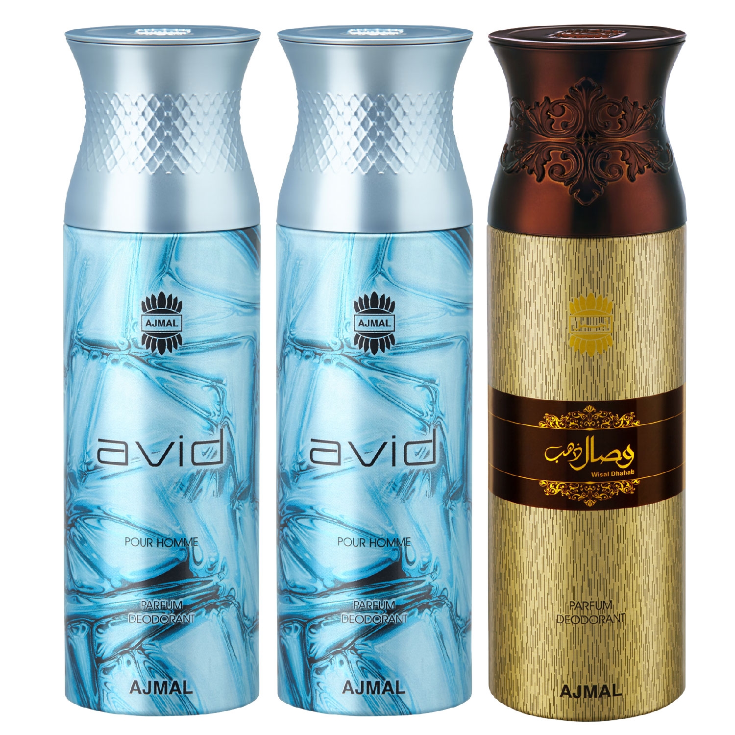 Ajmal | Ajmal Avid & Avid & Wisal Dahab Deodorant Spray - For Men (200 ml, Pack of 3)