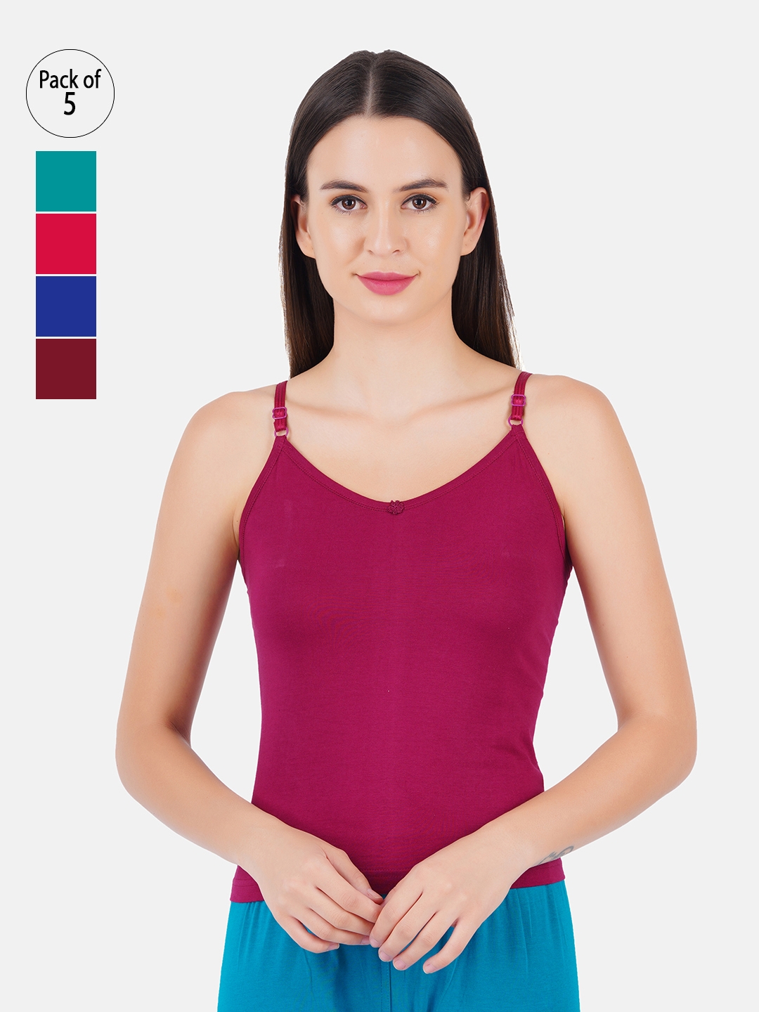 Ramyyam Womens Colour Camisole Petals 5Pack Combo