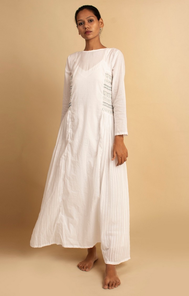 OurDve | White Cotton Dress