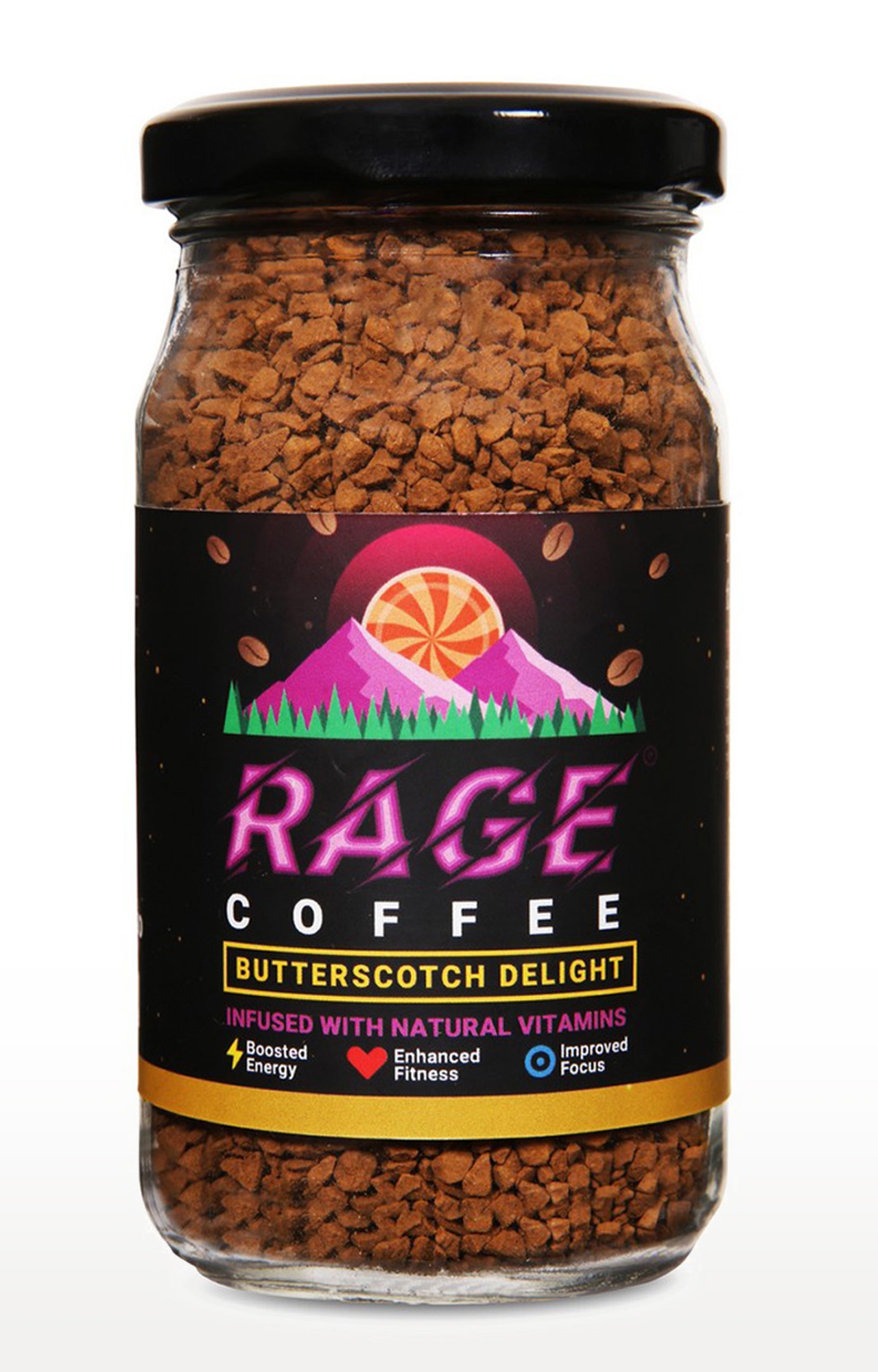 RAGE COFFEE | Rage Coffee 50 Gms Butterscotch Delight Flavour - Premium Arabica Instant Coffee | Boldest, Smoothest, Tastiest, All Natural Coffee