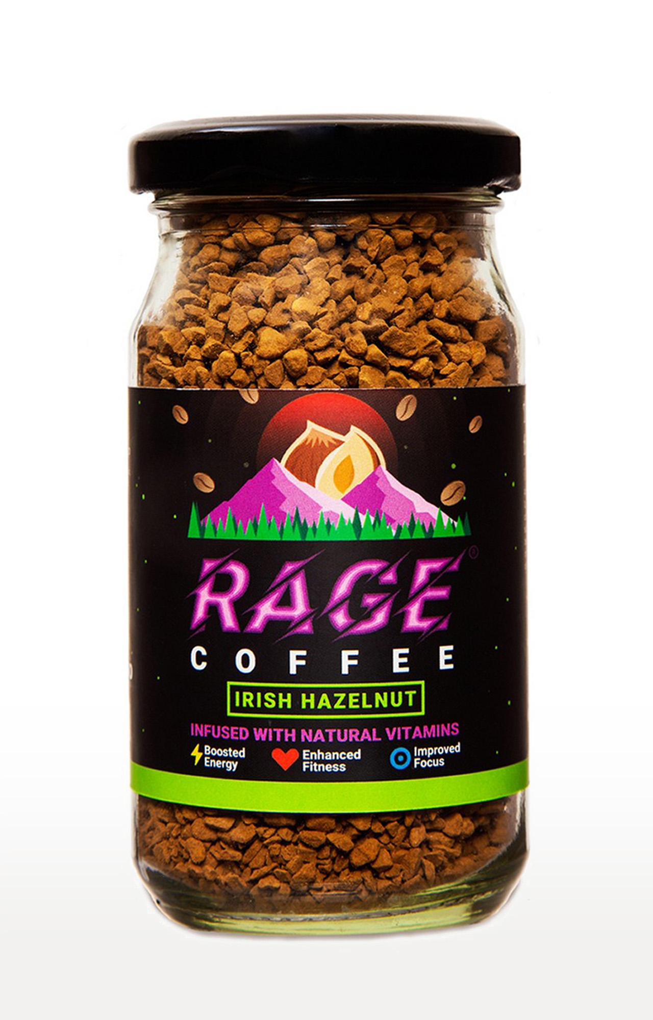 RAGE COFFEE | Rage Coffee 50 Gms Irish Hazelnut Flavour - Premium Arabica Instant Coffee