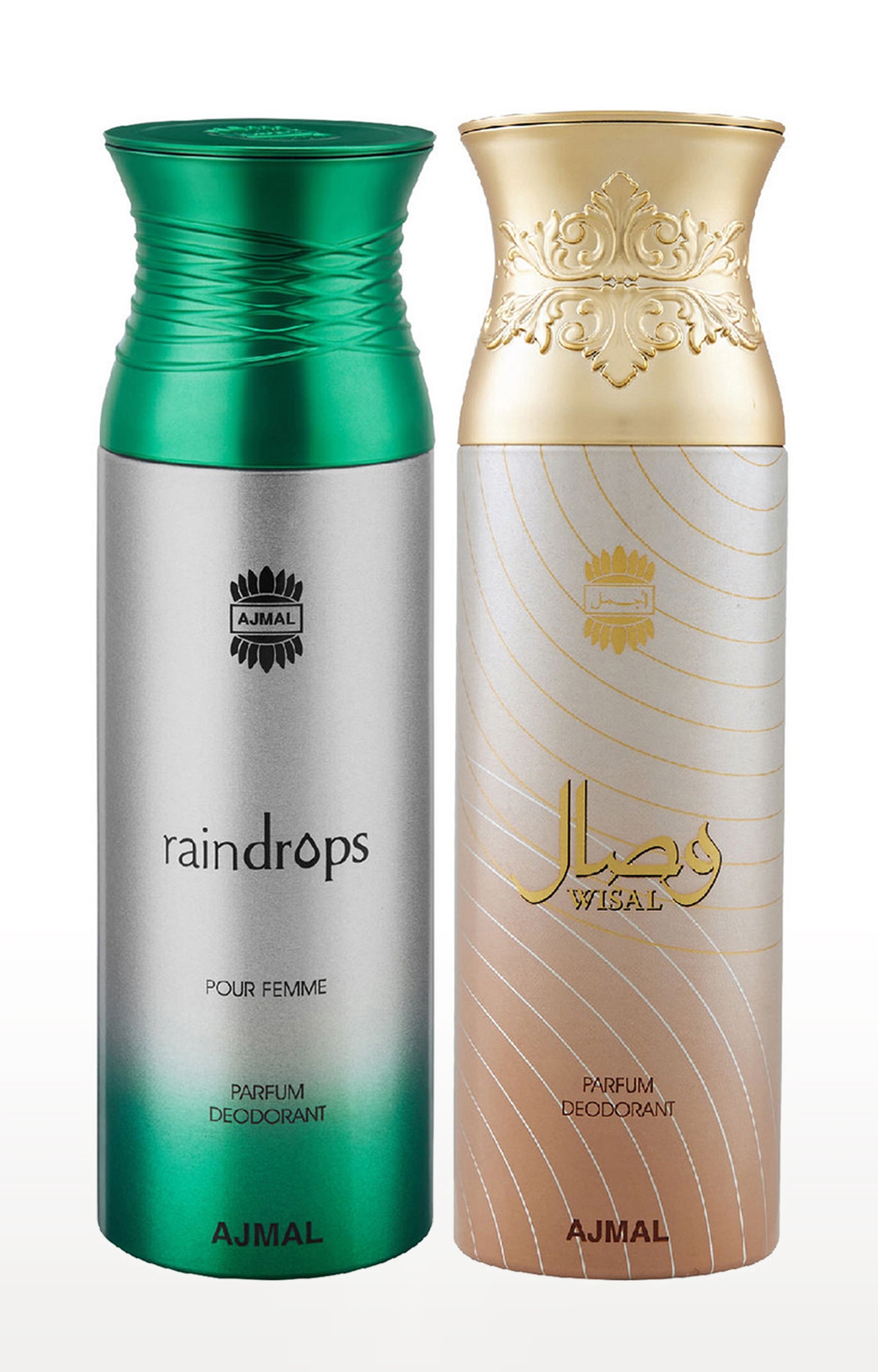 Ajmal | Ajmal Raindrops & Wisal Deodorant Spray Gift For Women (200 ml, Pack of 2)
