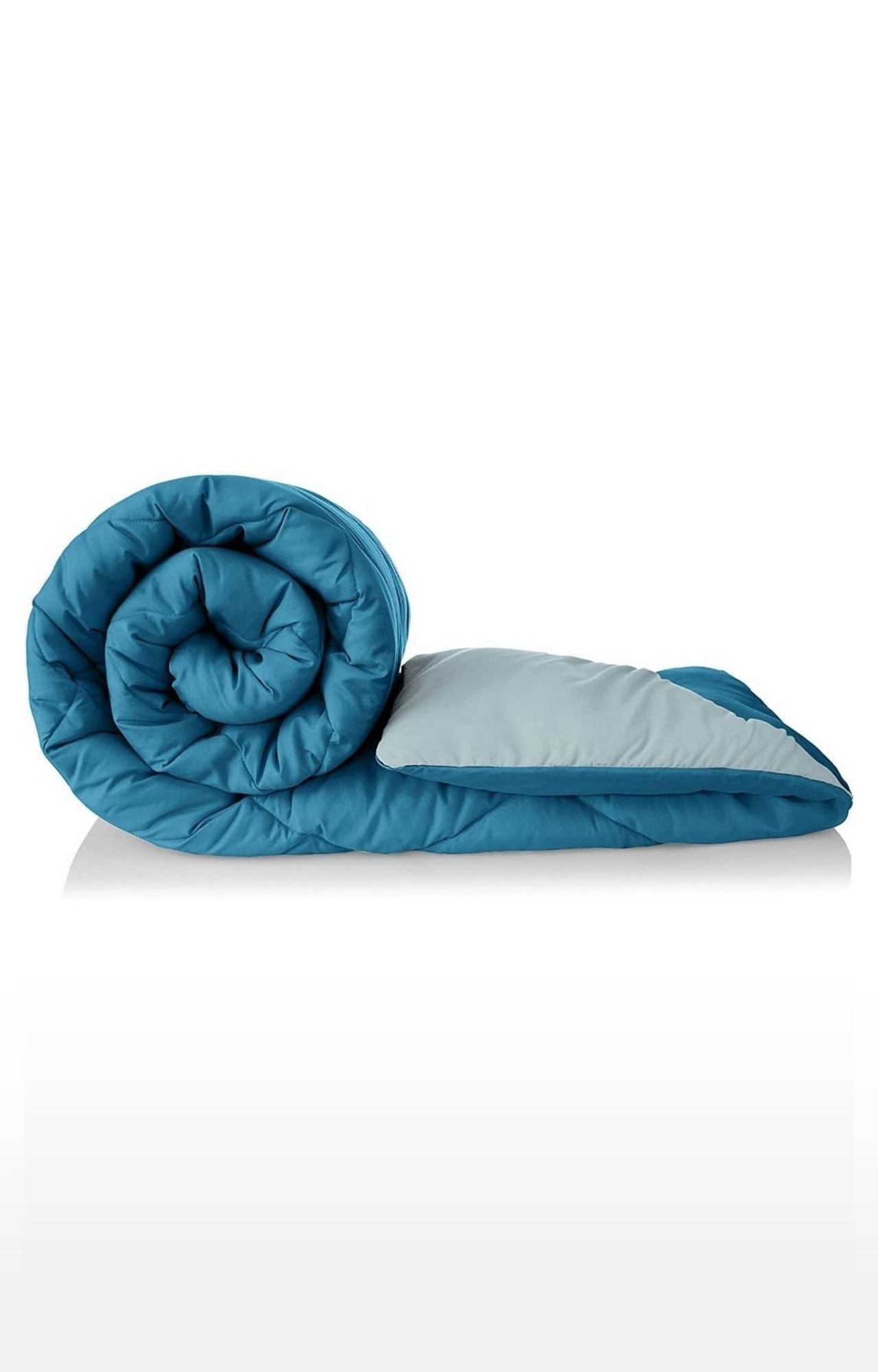 Sita Fabrics | Sita Fabrics Microfiber Light Weight Super Soft Double Bed Solid Reversible AC Comforter| Blue| 150 GSM - (90x100 Inches)