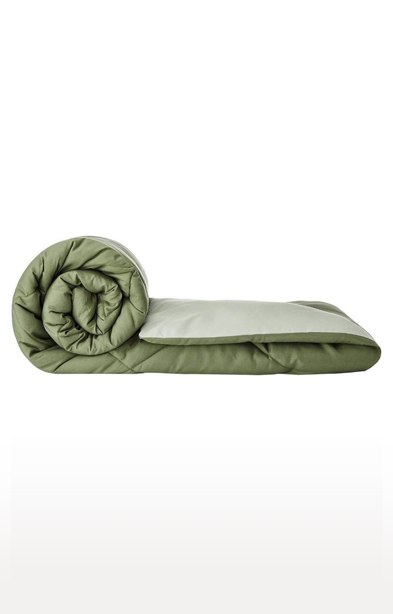 Sita Fabrics | Sita Fabrics Microfiber Light Weight Super Soft Double Bed Solid Reversible AC Comforter| Green| 150 GSM - (90x100 Inches)