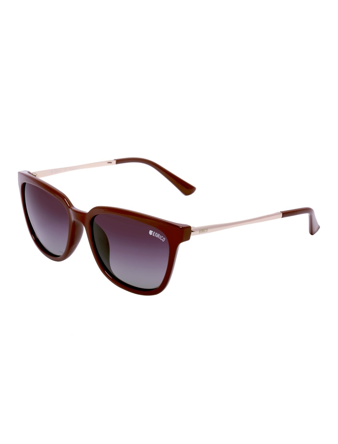 ENRICO | Enrico Honey Dew Polycarbonate Uv Protected Wayfarer Shape Sunglasses For Women ( Lens - Purple | Frame - Brown)