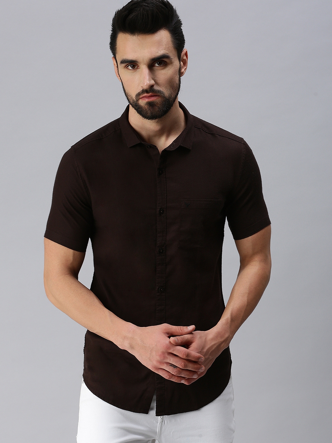 Showoff | SHOWOFF Adults-Men Casual Solid Slim Fit Shirts