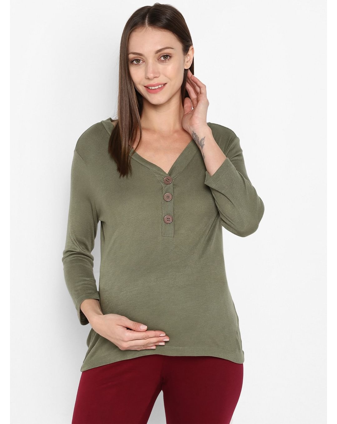 Mothercare | Momsoon women maternity full Sleeves top- Olive