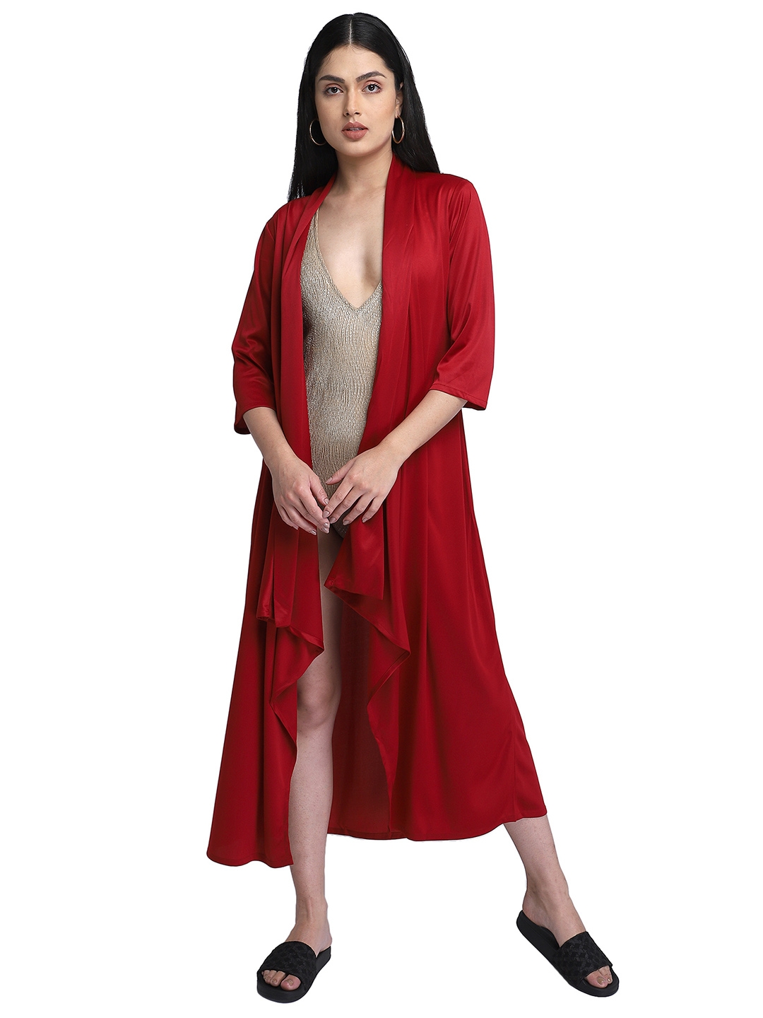 Smarty Pants | Smarty Pants women's solid maroon color cape cover up