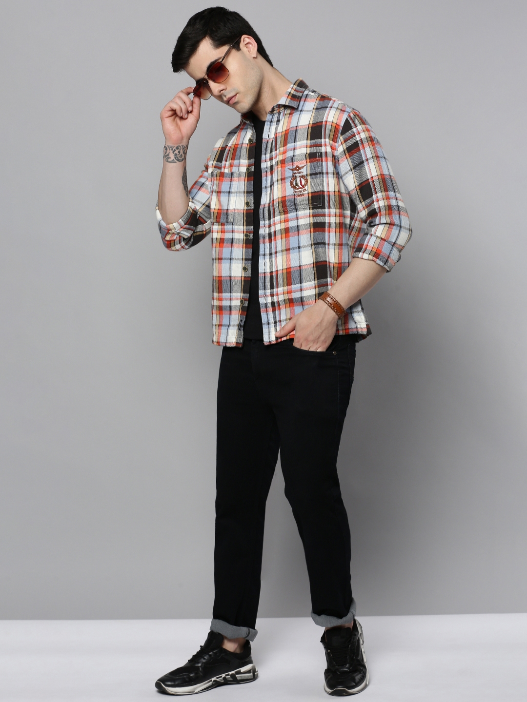 Men's Multi Wool Checked Casual Shirts
