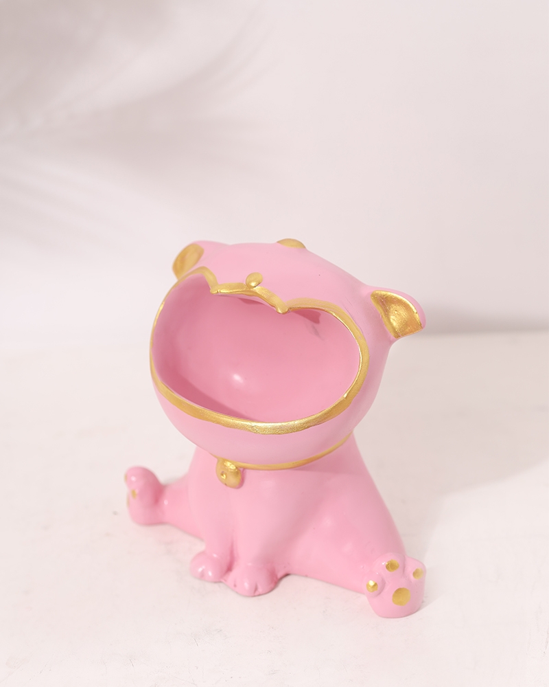 Order Happiness Beautiful Pink Small Fibre laughing Statue For Home Decoration