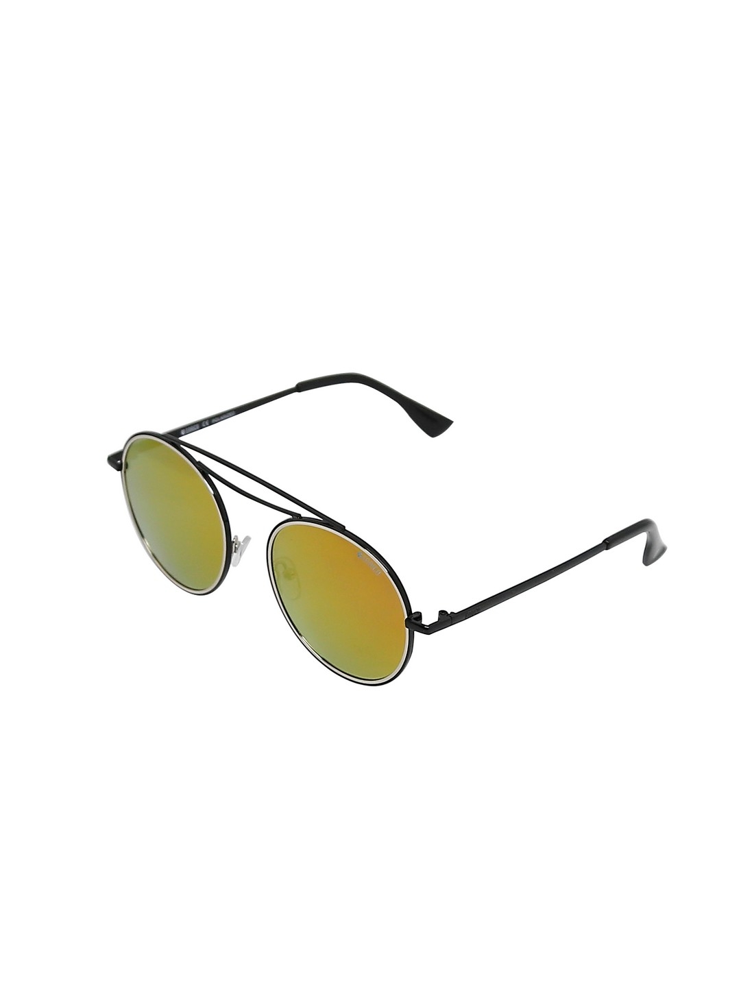 ENRICO | Enrico Razor Uv Protected Round Shape Unisex Sunglasses ( Lens - Orange | Frame - Black)