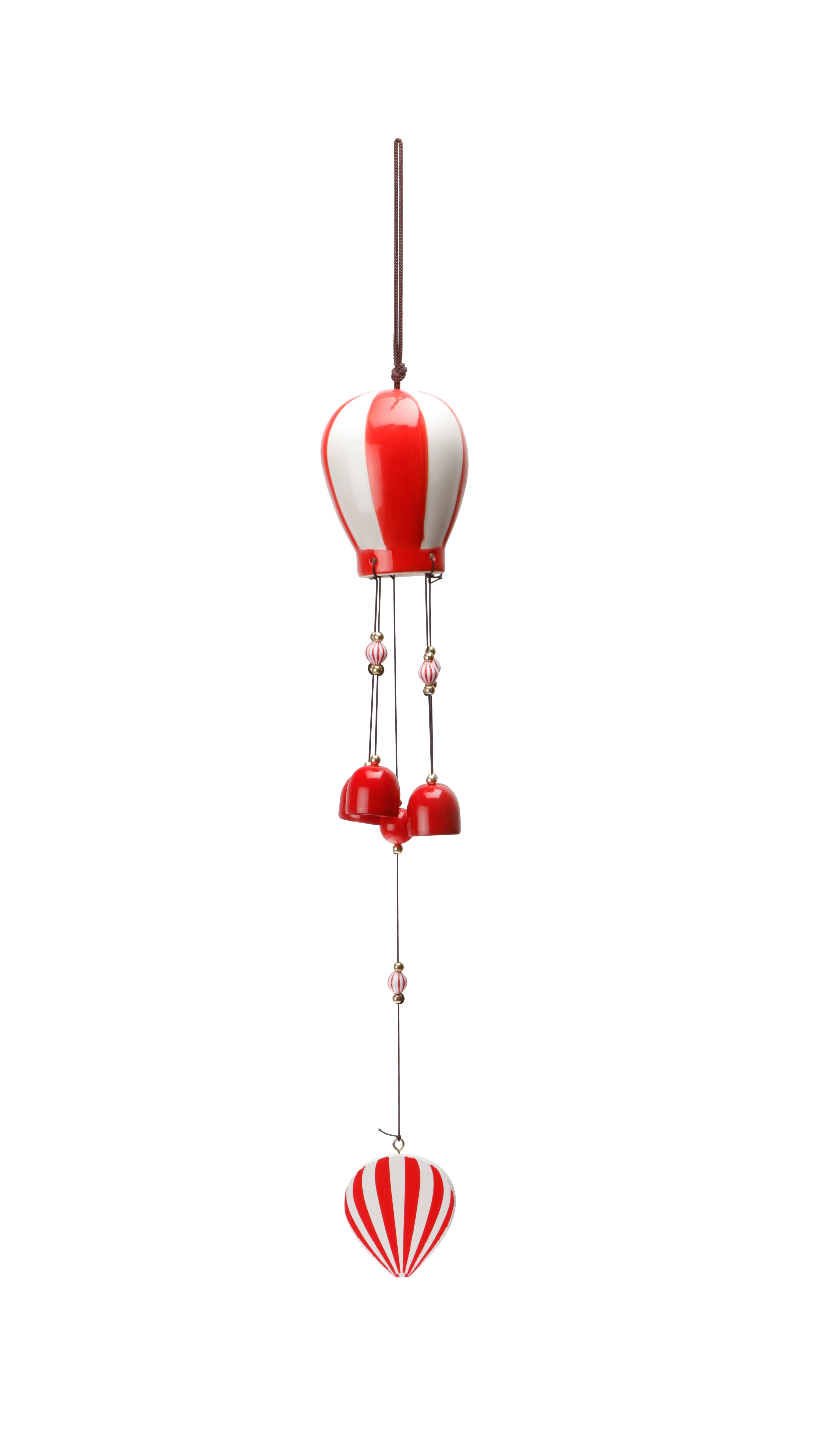 Archies | Archies Ceramic Musical Wind Chimes with 4 Bells I Door Hanger I Wall windchain I Door Wind Chain 40CM Red
