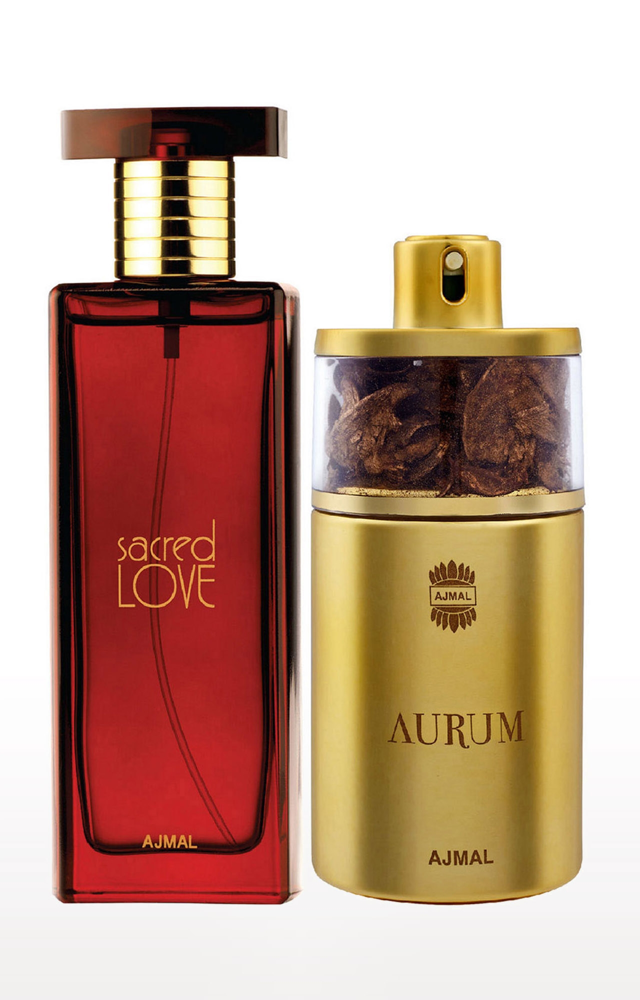 Ajmal Sacred Love EDP Musky Perfume 50ml for Women and Aurum EDP Fruity Perfume 75ml for Women