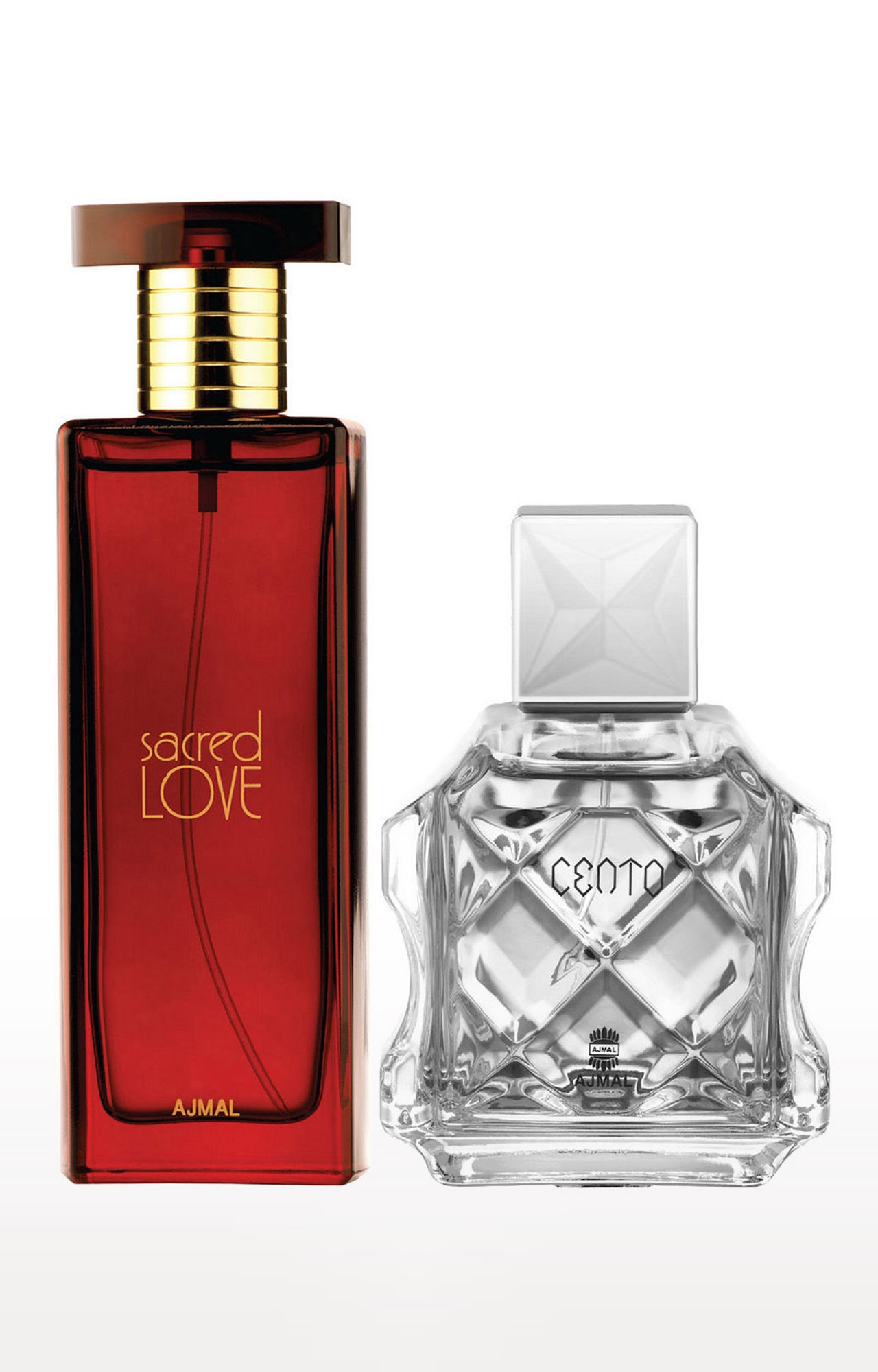 Ajmal Sacred Love EDP Musky Perfume 50ml for Women and Cento EDP Perfume 100ml for Men