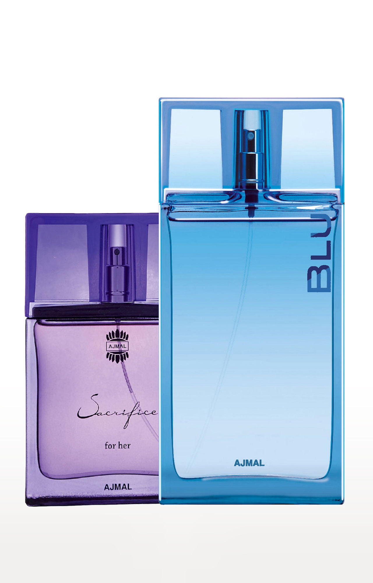 Ajmal Sacrifice for HER EDP Musky Perfume 50ml for Women and Blu EDP Aquatic Perfume 90ml for Men