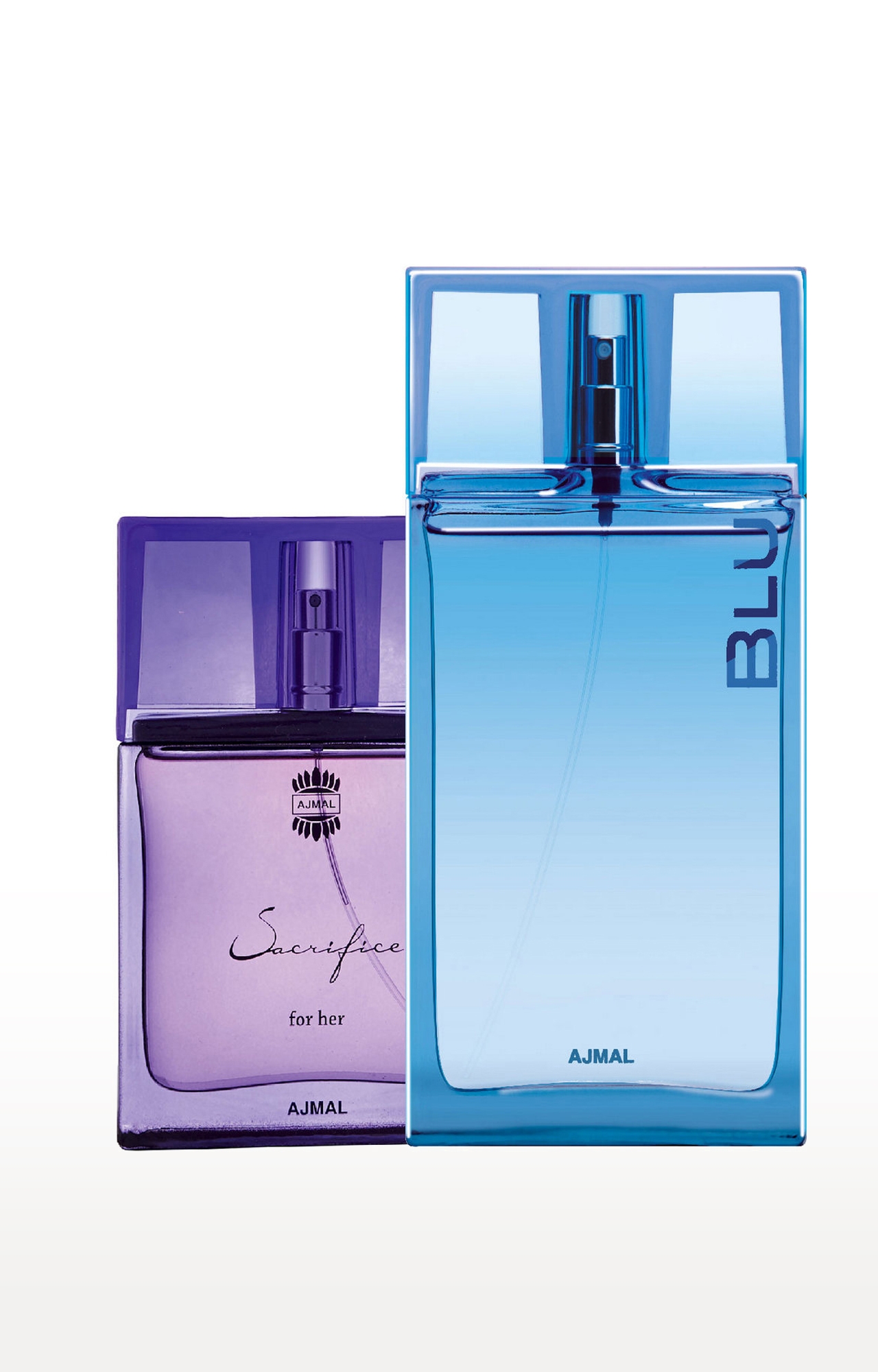Ajmal | Ajmal  Sacrifice for HER EDP Floral Musky Perfume 50ml for Women and Blu EDP Aquatic Woody Perfume 90ml for Men + 2 Parfum Testers FREE