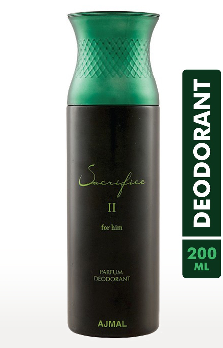 Ajmal Sacrifice II Perfume Deooarant 200ml Body Spray Gift For men - Made in Dubai