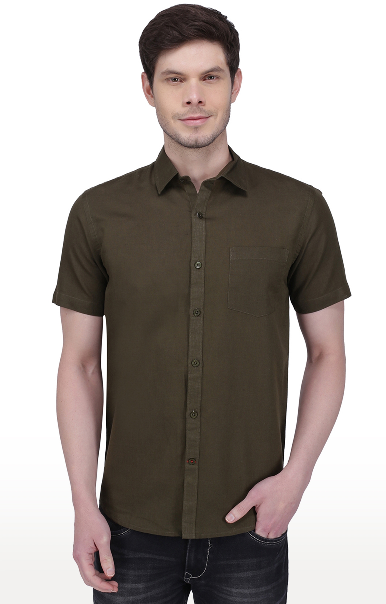 Southbay | Southbay Men's Linen Cotton Half Sleeve Formal Shirt-SBCLHS244