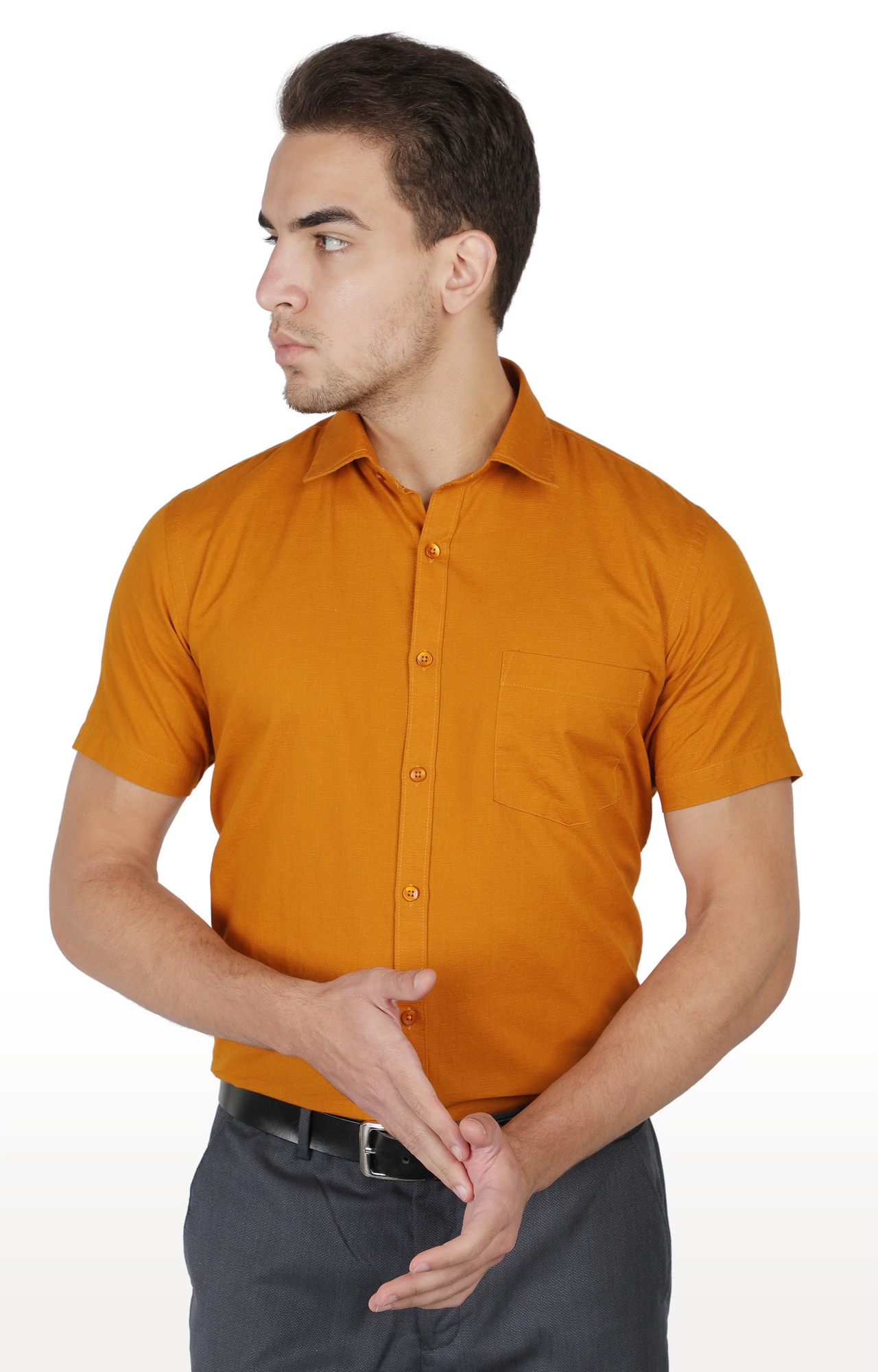 Southbay | Southbay Men's Linen Cotton Half Sleeve Formal Shirt-SBCLHS245