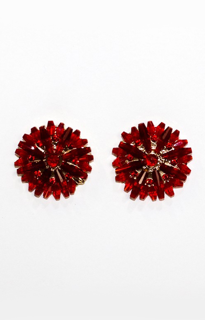 EMM | EMM's Stylish Red Crystal Stud Earrings For Women