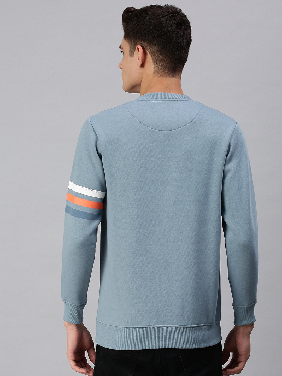 Men's Blue Cotton Printed Sweatshirts