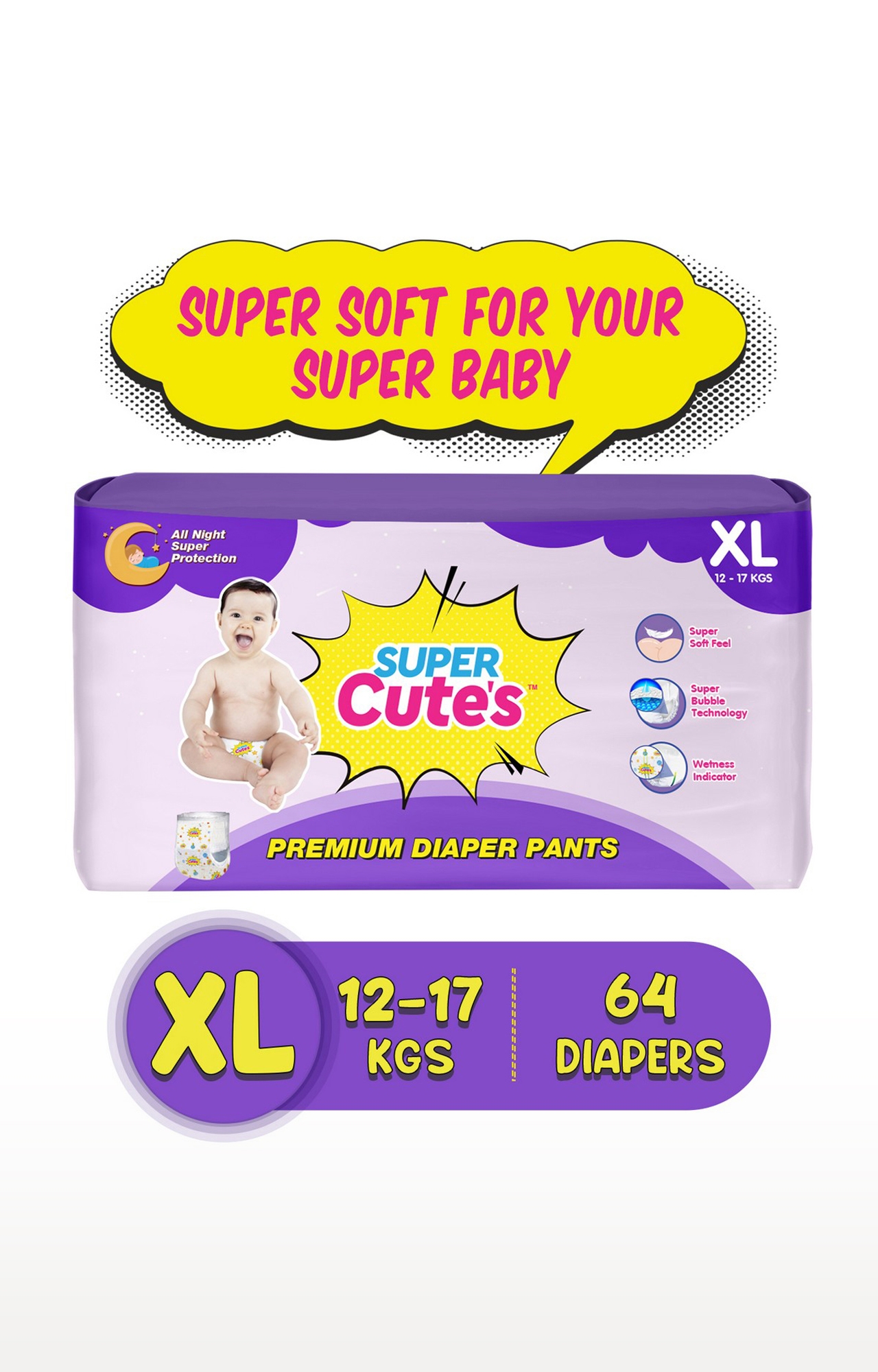 Super Cute's | Super Cute's Premium Wonder Pullups Diaper - X Large - 32 Pieces - Combo Of 2