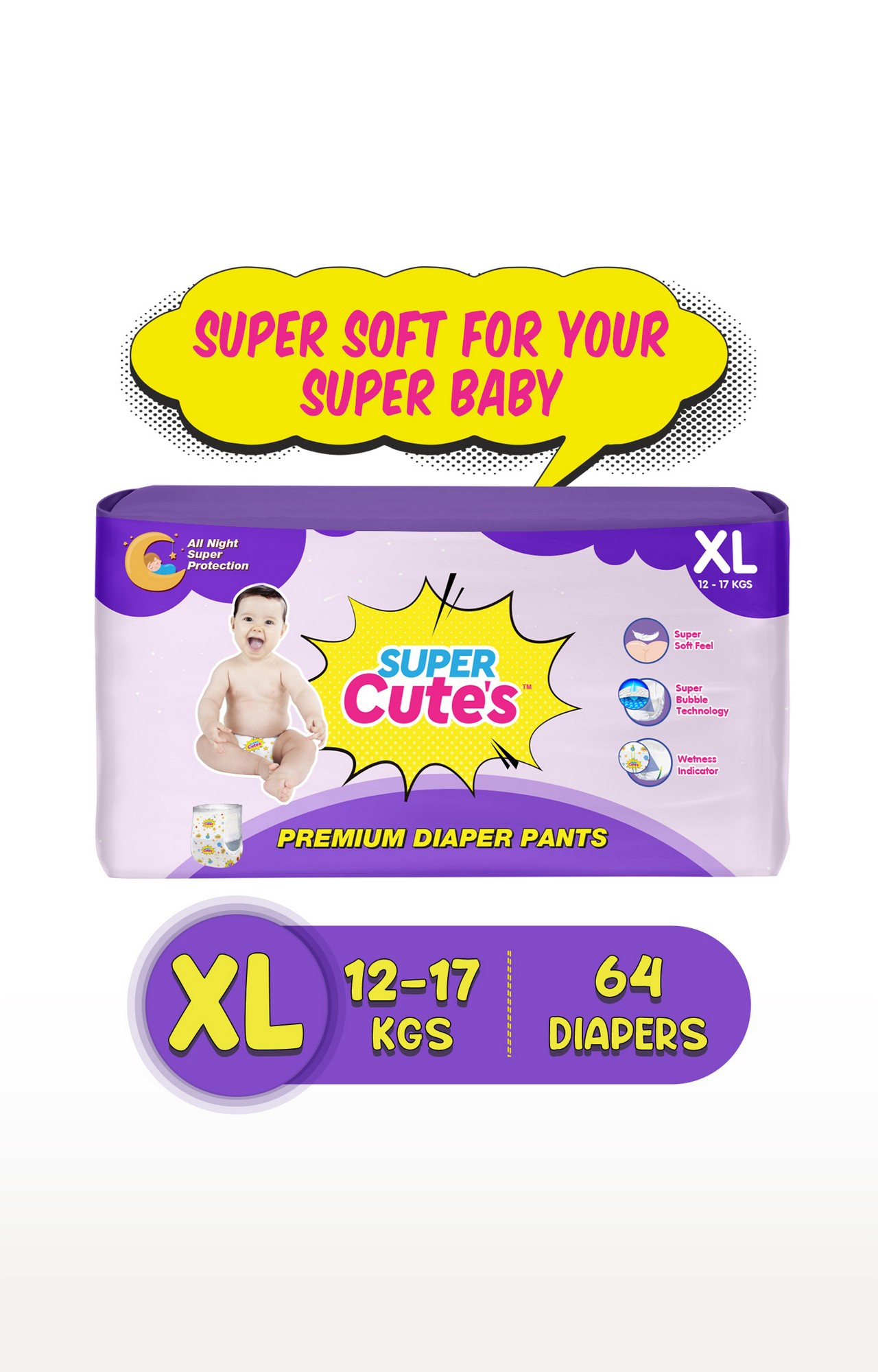Super Cute's | Super Cute's Premium Wonder Pullups Diaper - X Large - 32 Pieces - Combo Of 2