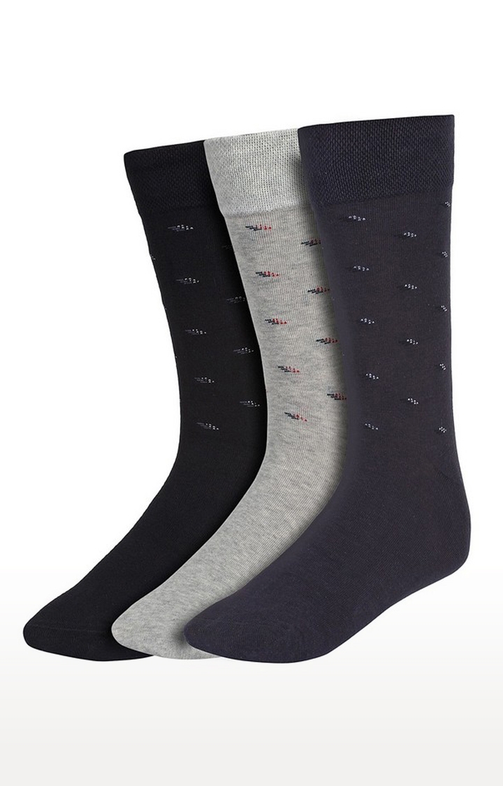 CREATURE | Creature Multi-coloured Men's Cotton Calf Length Casual Socks (Pack of 3)